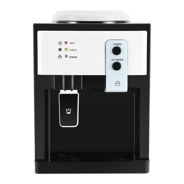 Vattenkylardispenser, varm och kall funktionalitet, kompakt storlek, svart