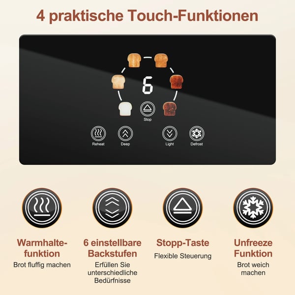 Brödrost, LCD Touch Display, 7 Rostatnivåer,EU