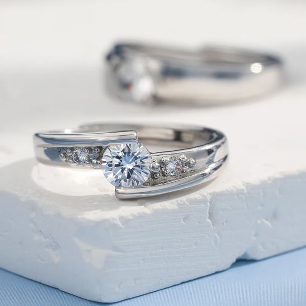 Parrings, 0,5 Karat Moissanite, Justerbar Pasform,Sølv