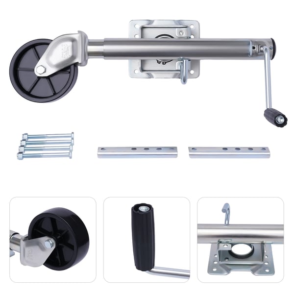 Automatisk Jockeyhjul, 1200 lb belastningsevne, galvaniseret stål konstruktion, foldbart design