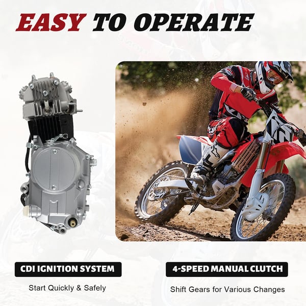 Motor, 125CC, Luftkølesystem,Sølv
