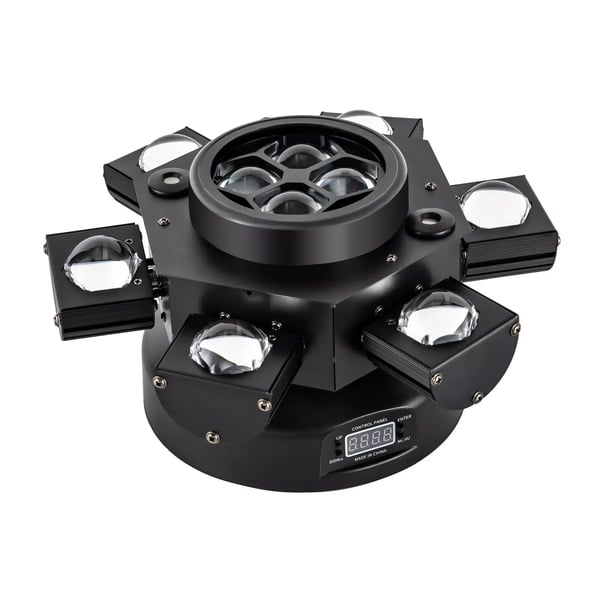 Laserstråle LED Moving Head, 150W Effekt, DMX512 Kontrol, RGBW og Laser Effekter,sort, EU-stik