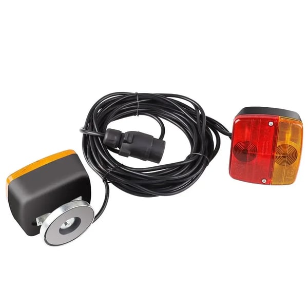 Magnetisk Trailerlys, 12V Strøm, 7-Pins Stik, 7 Meter Kabel, 11cm x 10cm x 8.2cm Dimensioner, Multifunktionelt Design