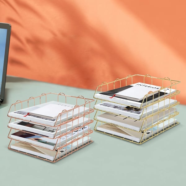 Dokumentfack, Stapelbar Design, Modern Stil,Guld