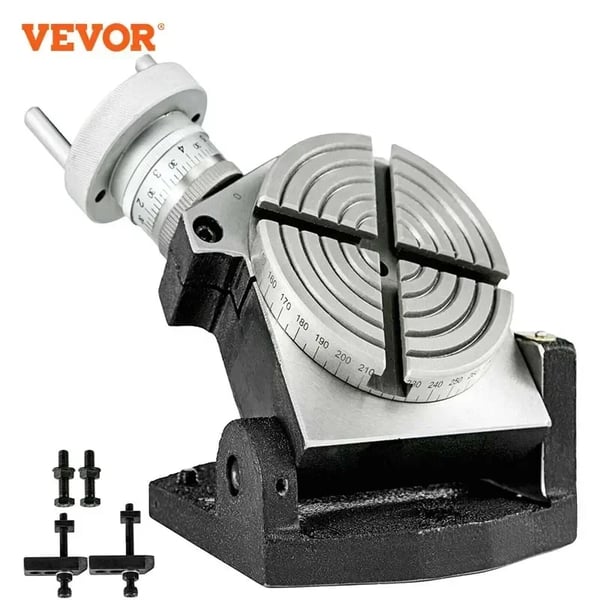 Præcisionsdrejebord, 4-tommer diameter, 4 spor,100mm