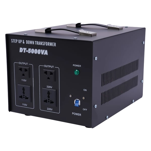 Spændingsomformer Transformer, 1600 Watt, Indgang 110V – 220V, Udgang 220V – 110V, Kompakt Design, Sikker til Hjemme- og Kontorbrug