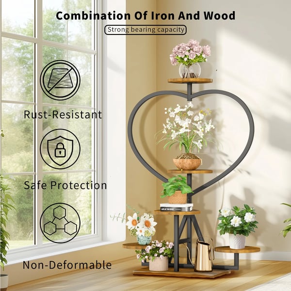 Planteholder, Multi-Niveau Design, Dekorativ Udstilling,Brun