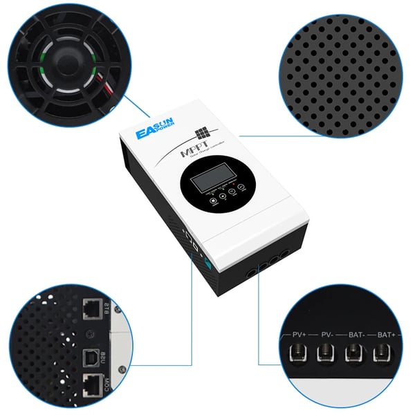 Solcelleladekontrol, 80A MPPT-teknologi, intelligente beskyttelsesfunktioner,ICharger-MPPT-4880