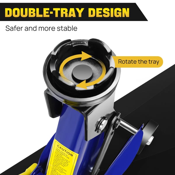 Hydraulisk Trolley Jack, Stålmateriale, Løftehøjde 135-320 mm, Varevægt 7,2 kg, CE-certificering, 360° Hjuldesign