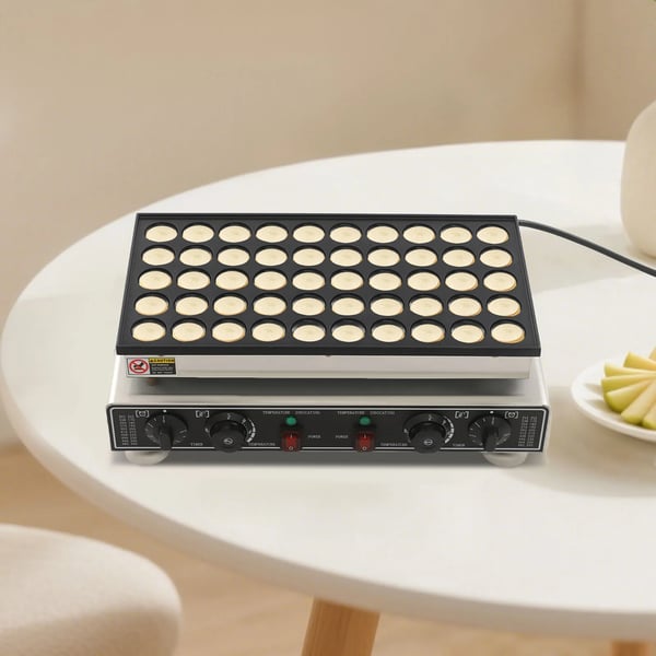 Mini Pandekage Maker, 50-Huls Non-Stick Design, Justerbar Temperaturkontrol,sort