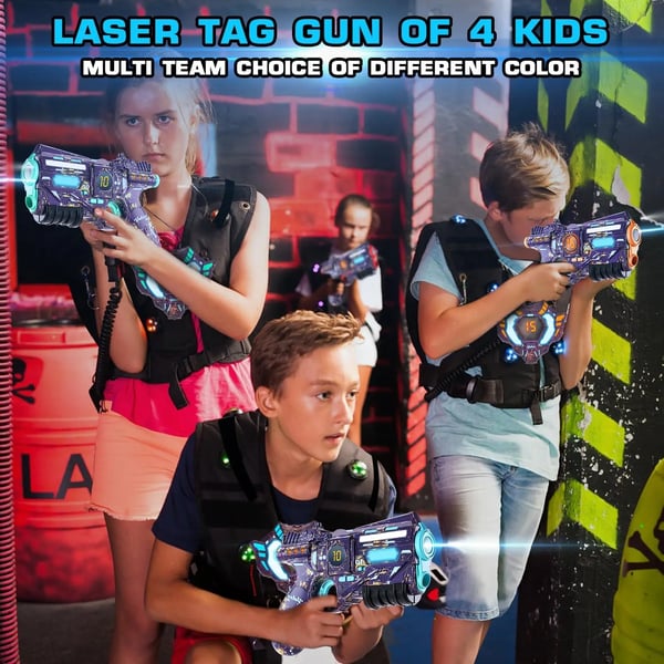 Laser Tag Sæt, Genopladelige Batterier, Stealth Tilstand,4 Pak en sæt