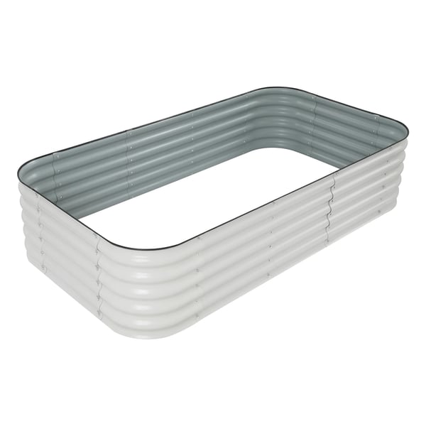 Plantekasse, Holdbar Stål Konstruktion, Moderne Bølgeformet Design,HVID, 195x60x43cm