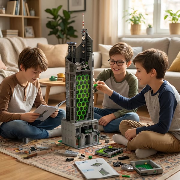 Samlingsmodel, 6375 dele, kreativ byggeleg,med instruktion
