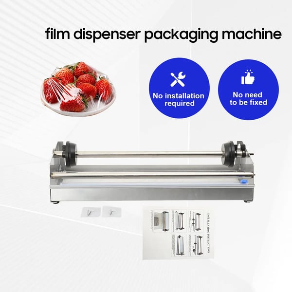 Stretch Film Dispenser, Højkvalitets Metal, 60 cm x 20 cm x 12,5 cm, Vægmonteret eller Bordplade, Integreret Film Skæreværktøj, Brugervenligt Design