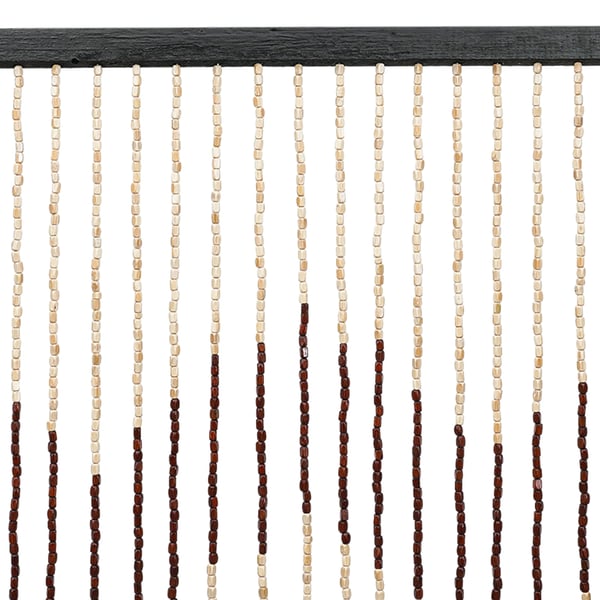 Træperle Dørgardin, Brun-Beige Farve, 31 Strenge,220x90cm, Brun-Beige
