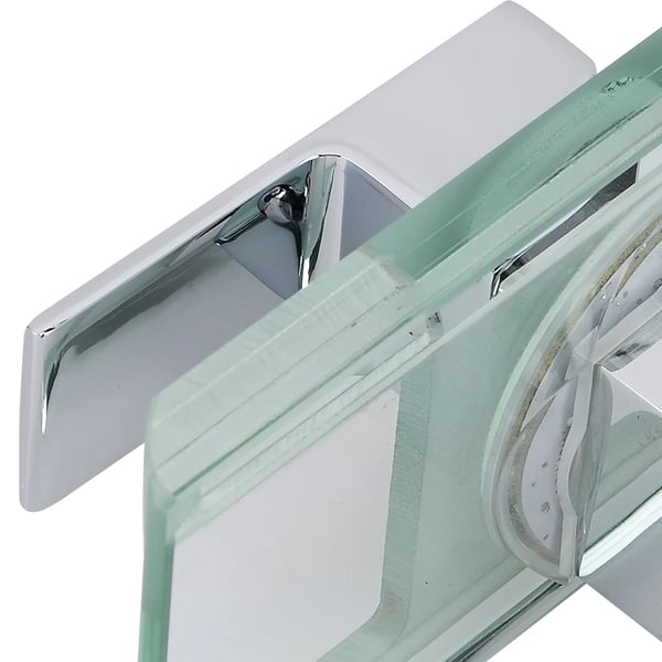 LED Temperaturfølsom Vandhane, Messing- og Glas Konstruktion, Batteridrevet, Keramisk Ventilkern, Dimensioner 75mm x 173mm