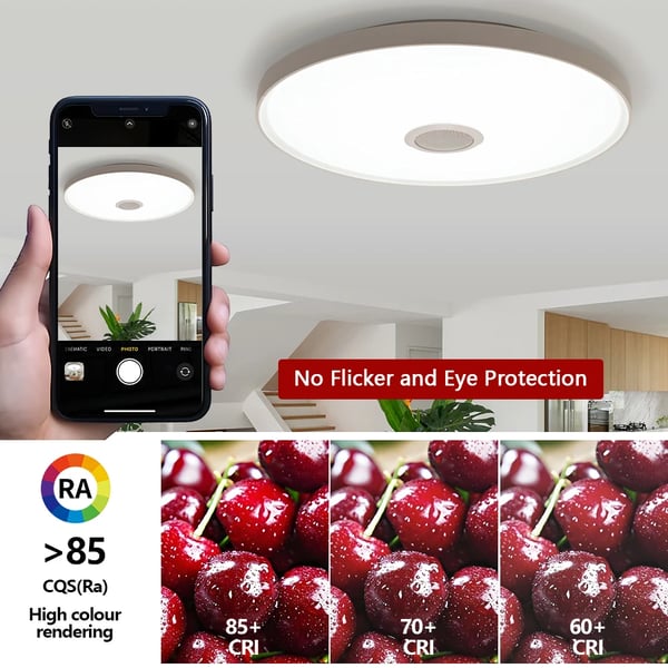 Loftlampe, Smart Kontrol, Integreret Højttaler,18tommer(46cm)