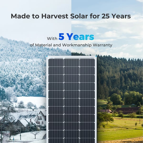 Solpanel, høj effektivitet konverteringsrate, monokrystallinsk silicium, holdbar konstruktion, velegnet til campingvogne og både, miljøvenlig energi