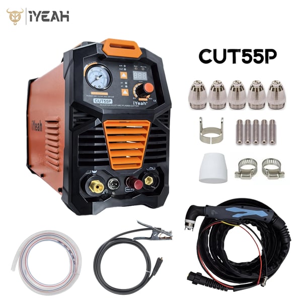 Plasma Cutter, 55A Nominel Effekt, Maksimal Skæredybde 20mm, Indgangsspænding 120V/240V, Dimensioner 46x32x26cm, Arbejdscyklus 60%