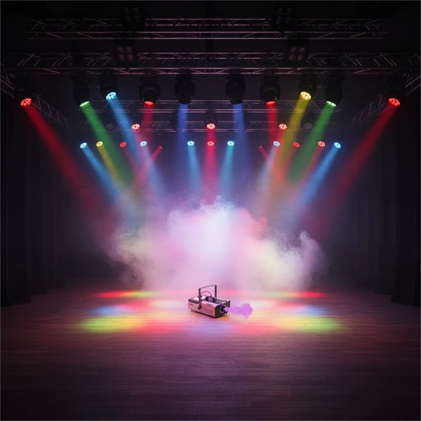 Sumukone, 9x3W LED-valot, kauko-ohjaus/DMX512-ohjaus,1500W, EU Plug