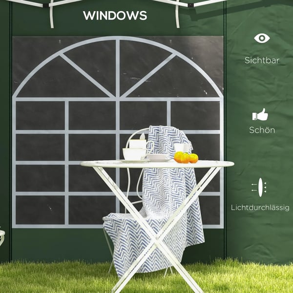 Gazebo Sidepaneler, Vandtætte, Velcro Fastgørere,A