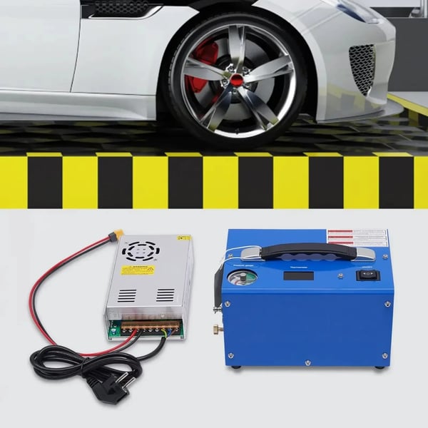 PCP Luftkompressor, Højtryksudgang, Bærbart Design,Blå