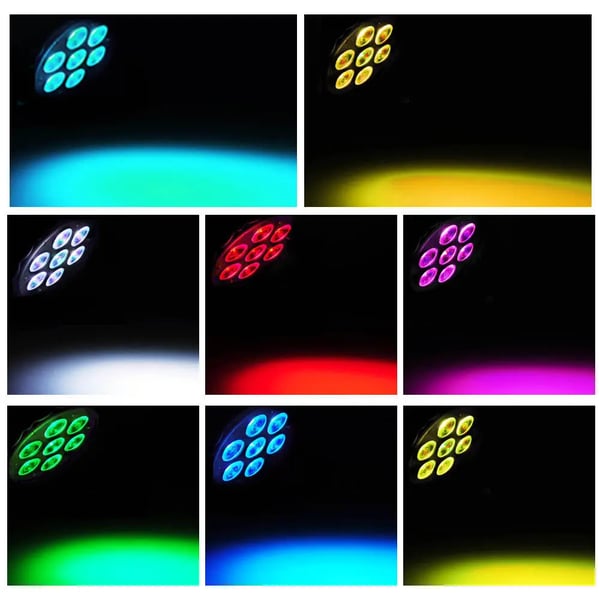 LED Vaskelys, 7x12W, RGBW, 12/16 DMX Kanaler, AC Strømkilde, Luminous Flux 2000-82000