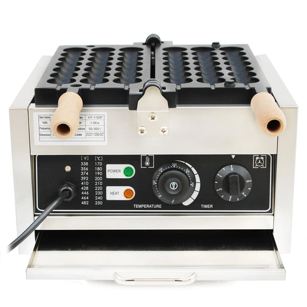 Kommersiel Vaffel Bold Maker, 1500W Effekt, Justerbar Temperatur 50-300°C,HVID