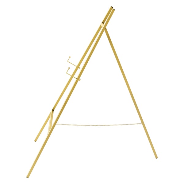 Display Easel Stativ, 50 cm x 62 cm x 104 cm, Stålrør Konstruktion, Belastning Kapacitet 5 kg, Foldbart Design, Champagne Guld Finish