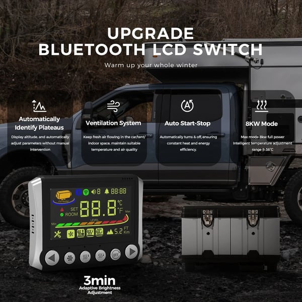 Parkeringsluftvarmer, Adaptiv Plateau-tilstand, Bluetooth-kontrol,TB10