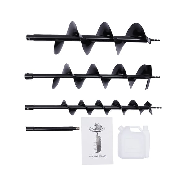 3 stk Spiralbor, Holdbar Metal Konstruktion, Kompatibel med de fleste Gravemaskiner,Sort