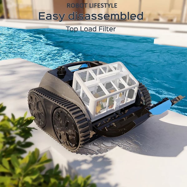 Robotstøvsuger til pool, genopladelig og trådløs, 150 minutters driftstid,C1Pro (110-240V)