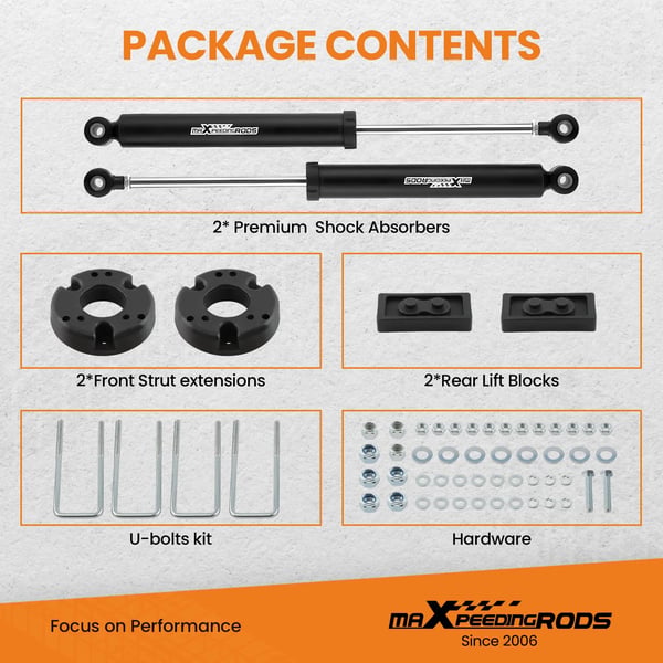 Suspensionsløftkit til Ford F150, 2-tommer løft, fabriksridekvalitet, nem installation