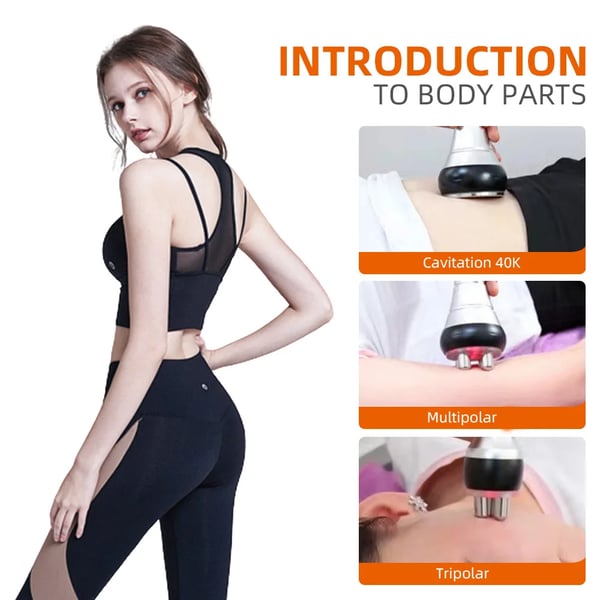 Skönhetskropp Slimmande Massager, Kavitationsteknologi, Multifunktionella Skönhetshuvuden,3 i 1