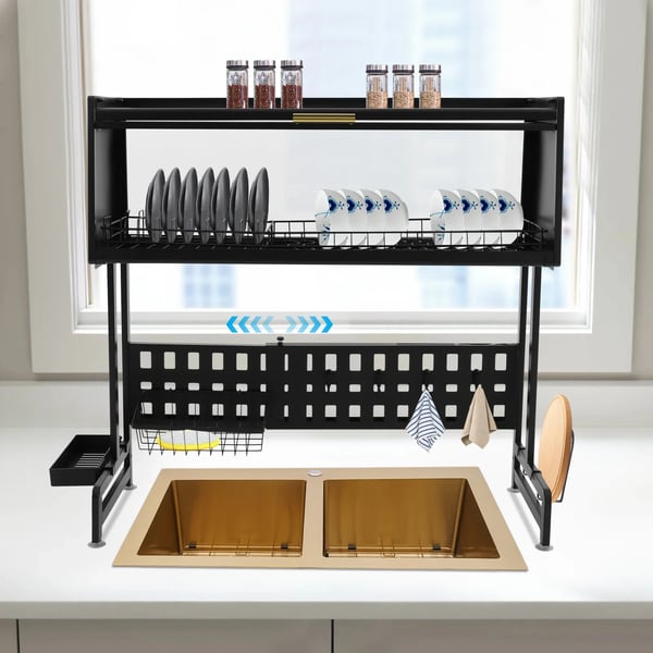 Vaskestativ til opvask, Max. belastning 100kg, Over-vask design, Skål slot bredde 27mm, Disc slot bredde 28mm, Justerbar højde