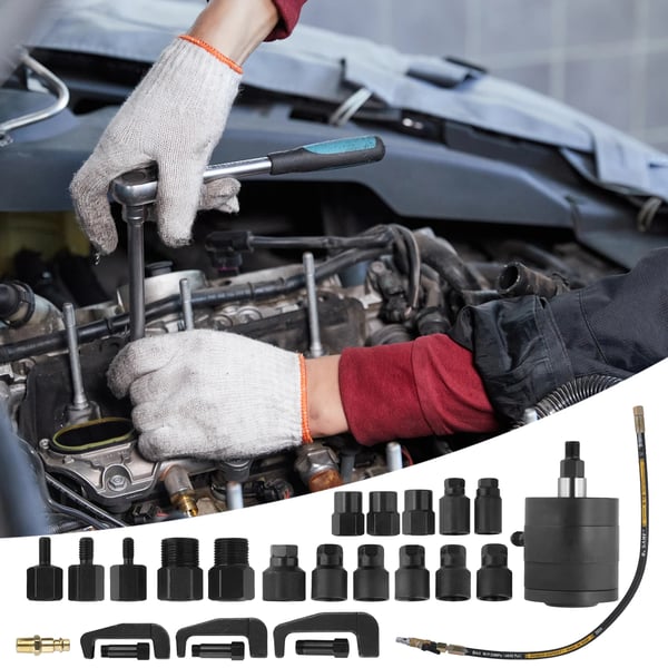 Pneumatisk Diesel Injector Udløser, 5-8 Bar Driftstryk, 19 stk. Adaptere Inkluderet, Effektiv Injector Fjernelse