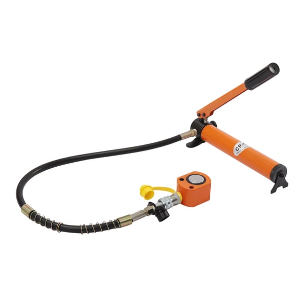 Hydraulisk Ram Cylinder Jack, 10T Løftekapacitet, Kompatibel med Hydrauliske Værktøjer,ORANGE RØD