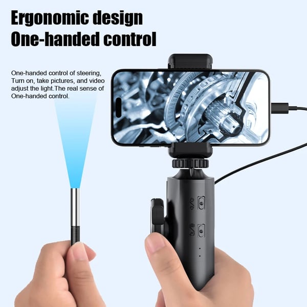 Borescope, 1080P Kamera, Tvåvägs Rotationsprober,6mm Android IOS, 1m