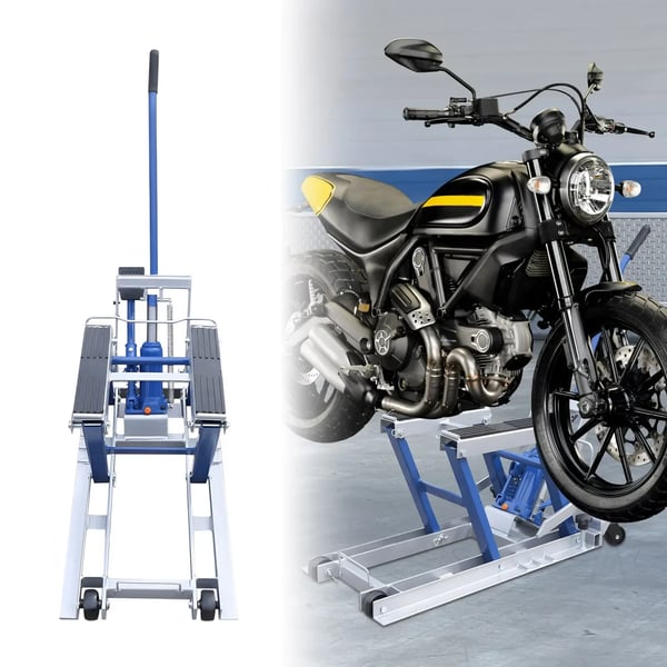 Motorcykel Løfteplatform, Hydraulisk Mekanisme, 680kg Belastningsevne,Blå