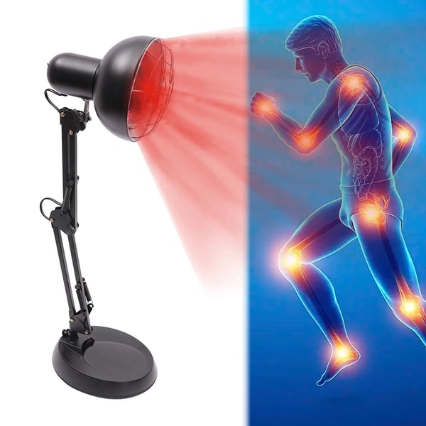 Infrarød Varme lampe, Justerbare Støttearme, Smertelindring,sort