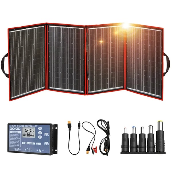Flexibelt Fällbart Solpanel, 200W, Monokristallint Kisel, Kompakt Design,18V 200W Solpanel