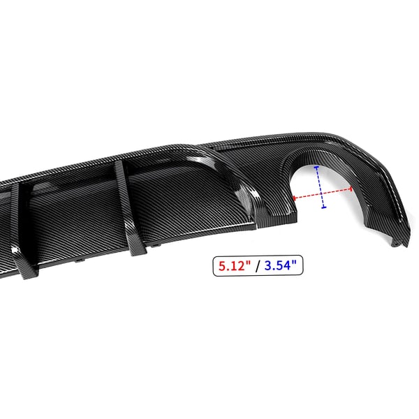 Bagdiffuser, Carbon Fiber Stil, Kompatibel med Luksus Sports Coupe,Kulfiberlook