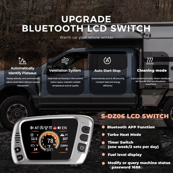 Dieselilma lämmittimen, automaattinen lämpötilan säätö, Bluetooth-yhteys,8KW