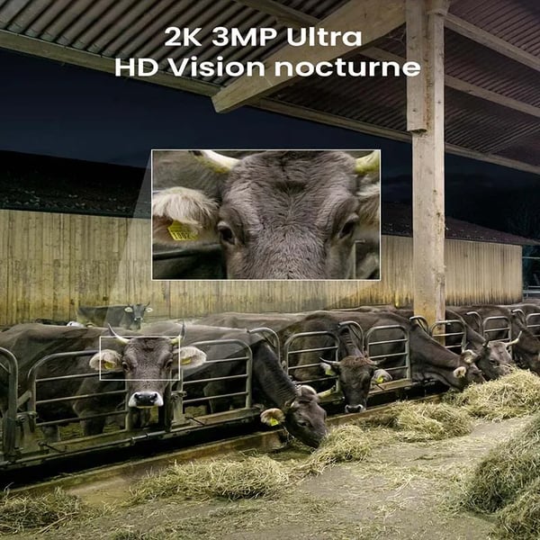 Overvågningskamera, 3 MP, Nattesyn 15 m, Solcelledrevet, Vejrbestandig, Trådløs 4G LTE