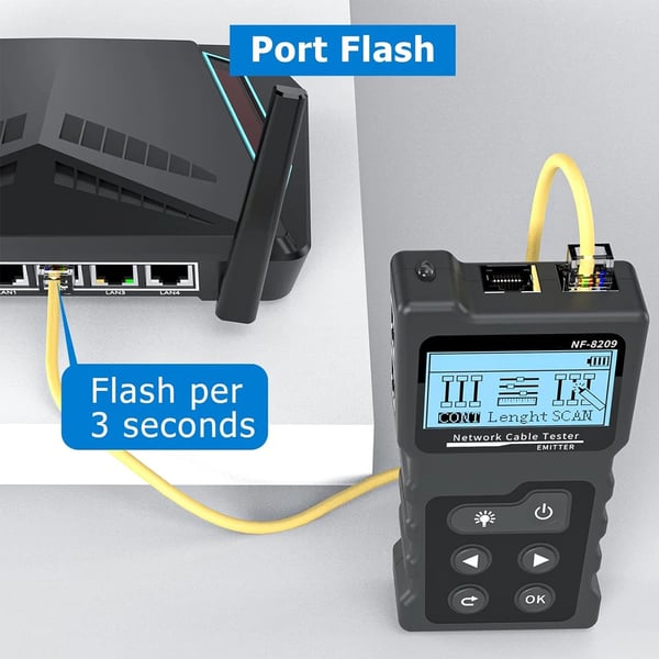 Netværkskabeltester, POE-test, længdemåling,NF-8209