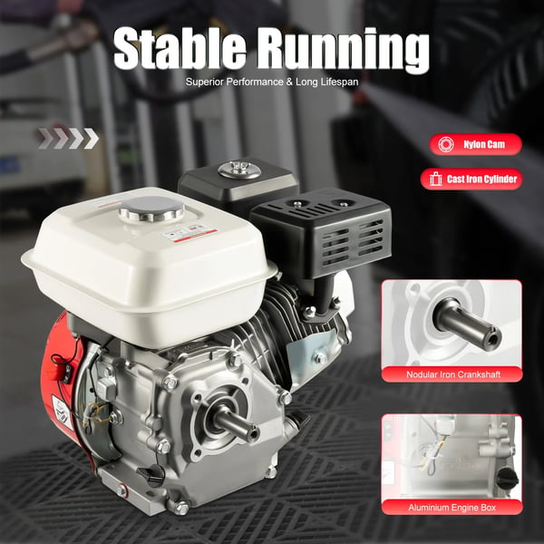 Gasmotor, 4-takt, 7,5HK Prestanda,Röd