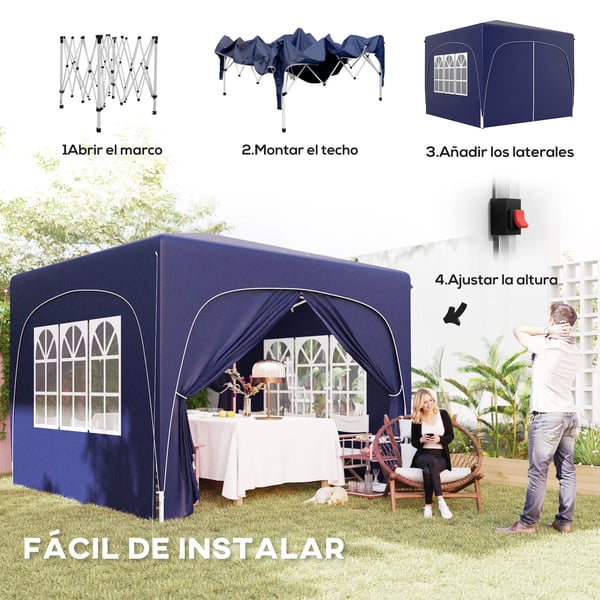 Gazebo, Sammenklappeligt Design, UV Beskyttelse