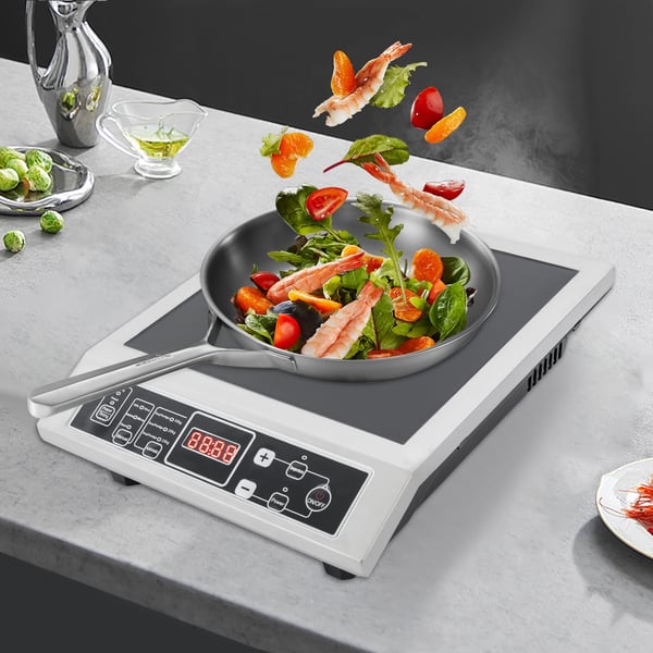 Induktionskogeplade, 3500W Effekt, Dimensioner 42cm x 35cm x 11cm, Temperaturinterval 80-300℃/176-572°F, Timerfunktion op til 3 timer