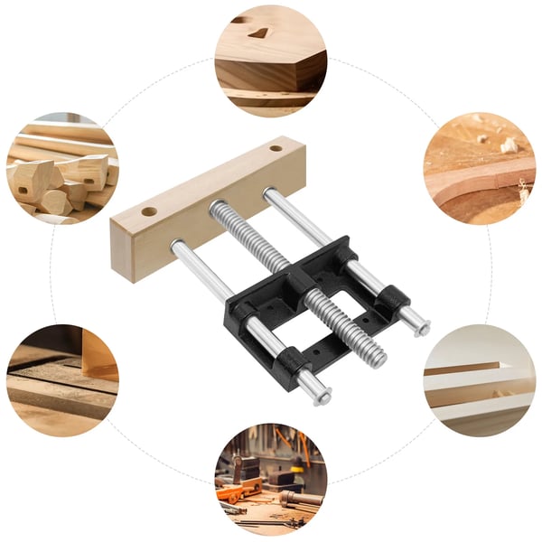 Bænkv vise, smedet jern konstruktion, ergonomisk design,Sort