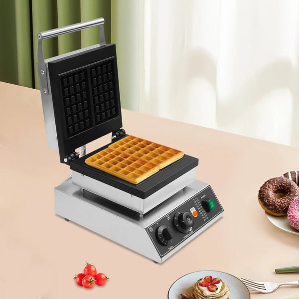 Vaffeljern, 1500W Effekt, Rustfrit Stål Konstruktion, 24,5 cm Plade Størrelse, Temperaturinterval 50-300°C, Timer på 0-5 Minutter